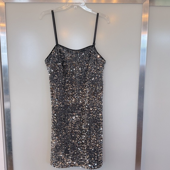 Glamorous Sequin Mini Dress in Grey - Picture 1 of 10